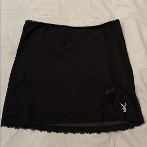 Playboy Mini Skirt with Lace Trim
